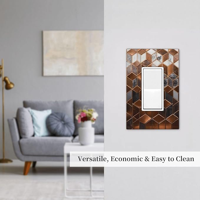 Bvtewkhz Brown Abstract Luxury Modern Geometric Cubic Marble 1 Gang Single - Image 7