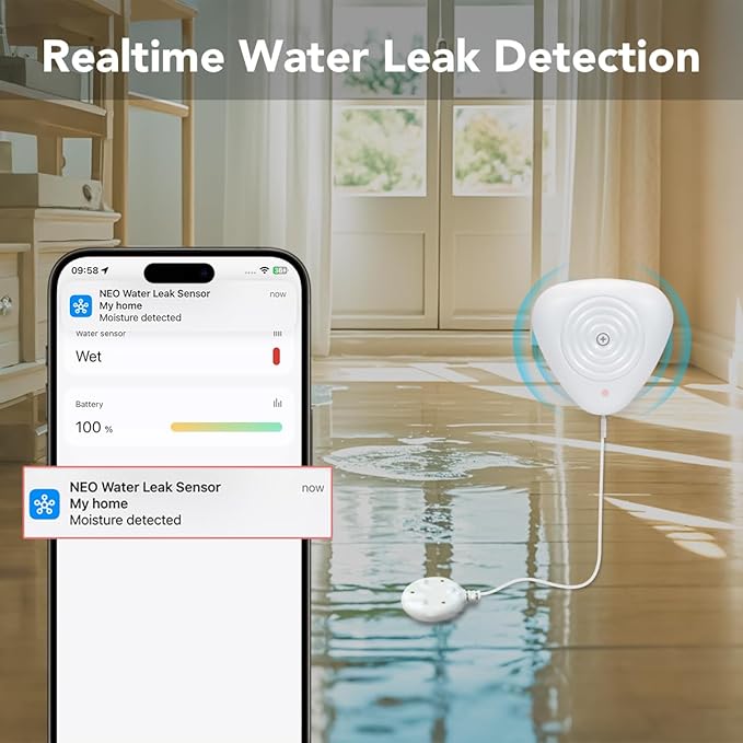 NEO Zigbee Water Sensor, Smart Water Leak Detector - Image 2