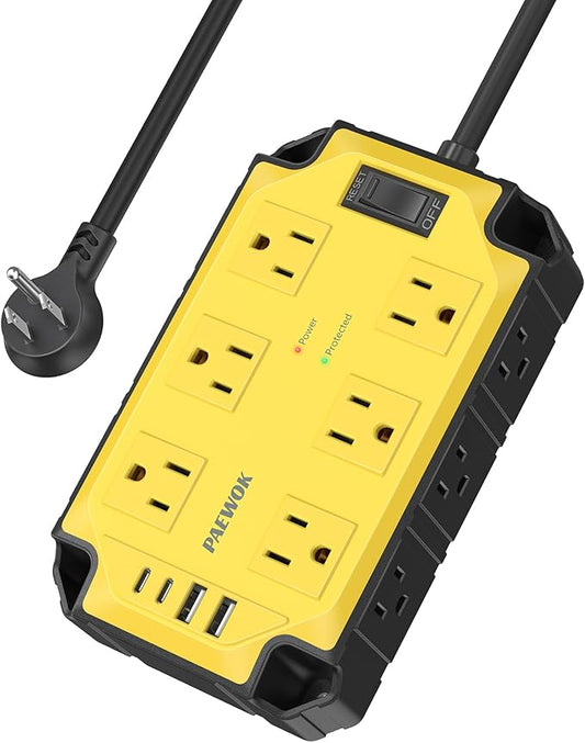 Heavy Duty Power Strip15 Amps/1200 Joules, 12 Outlets by PAEWOK