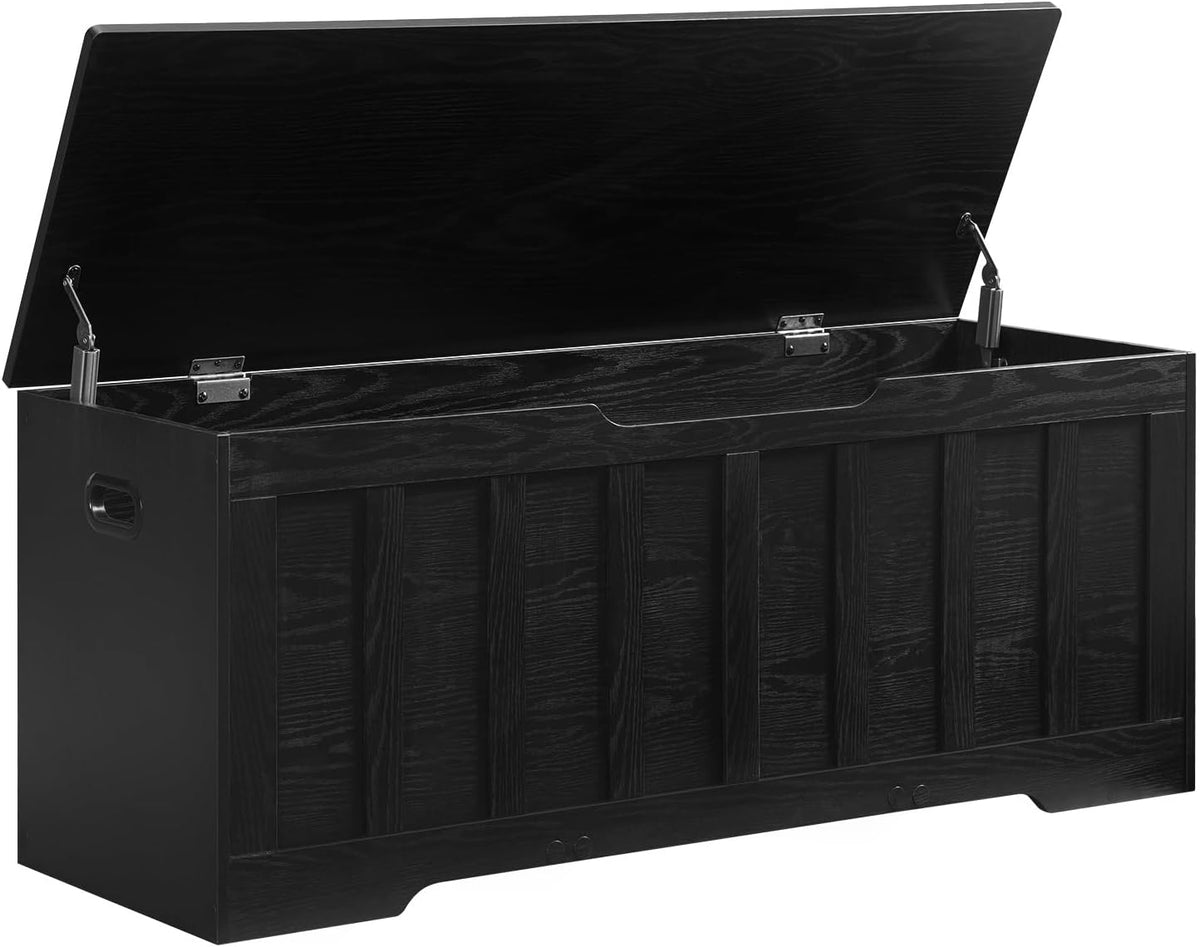 vankiley 47.2" storage chest extra large, storage bench(black), main product view