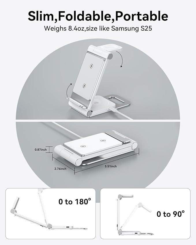 Wireless Charger for Samsung 3 in 1 Wireless Charging Station Foldable Wireless - Image 5