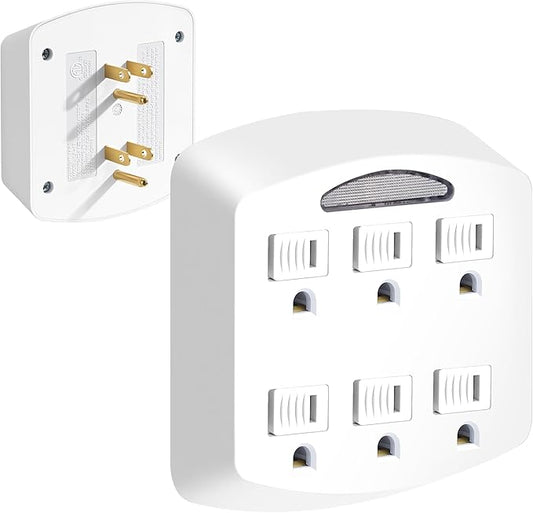 6-Outlet Extender, 3-Prong Ground Wall Tap Adapter by Unknown