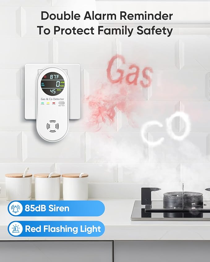 Vilfet Carbon Monoxide Detectors & Natural Gas Detector, 4-in-1 Carbon Monoxide - Image 4