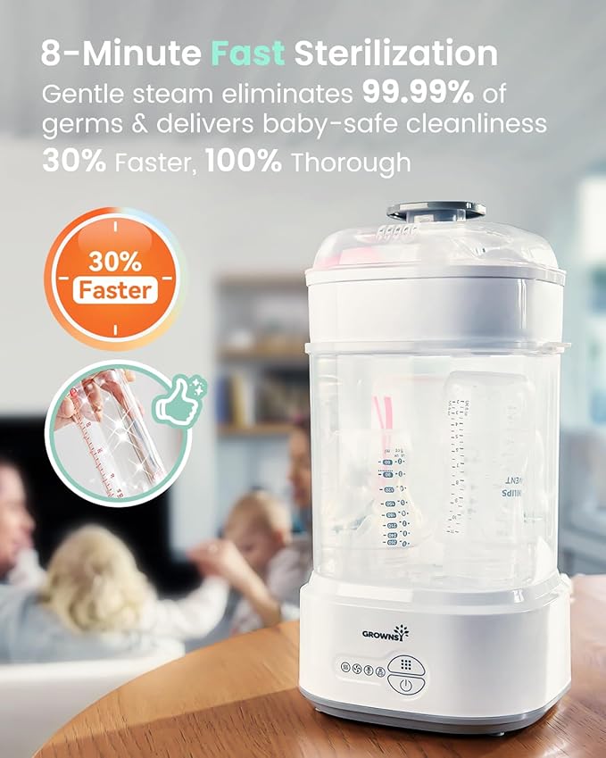 GROWNSY Bottle Sterilizer and Dryer, Compact Electric Steam Baby Bottle - Image 4
