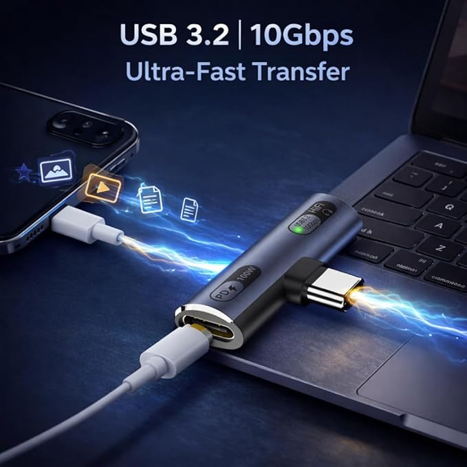 Mizi 2025 Upgraded USB C Splitter 100W Fast Charging Adapter – Dual USB C - Image 4
