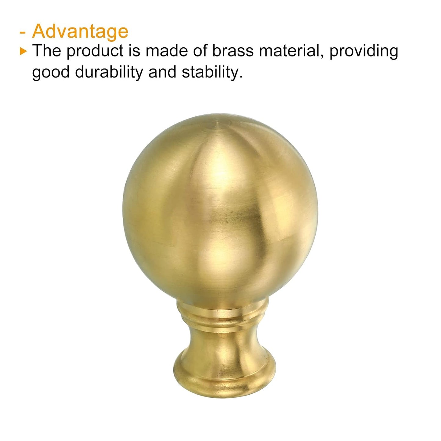 PATIKIL 1/4-27 Lamp Finial Ball Cap Knob, Lamp Shade Harp Top Screw Decoration for Table Lamps Floor Lamps, Brass