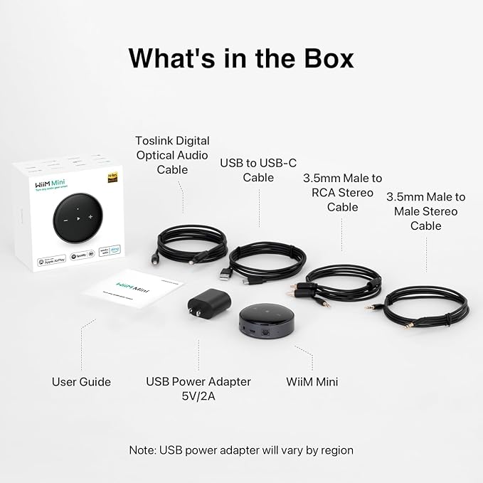 WiiM Mini AirPlay 2 Wireless Audio Streamer, Preamplifier, Works - Image 9