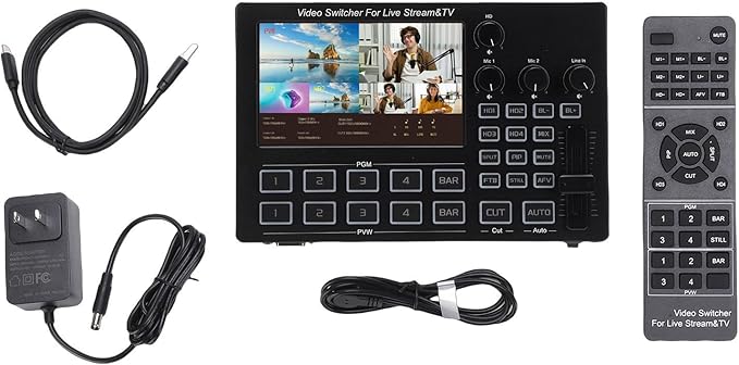 Yunseity 1080P Video Switcher, 5 Inch Screen 4 Channel HD Multimedia Interface - Image 7
