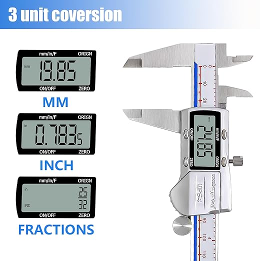 Digital Caliper Measuring Tool, IP54 Waterproof Electronic Digital Micrometer - Image 3