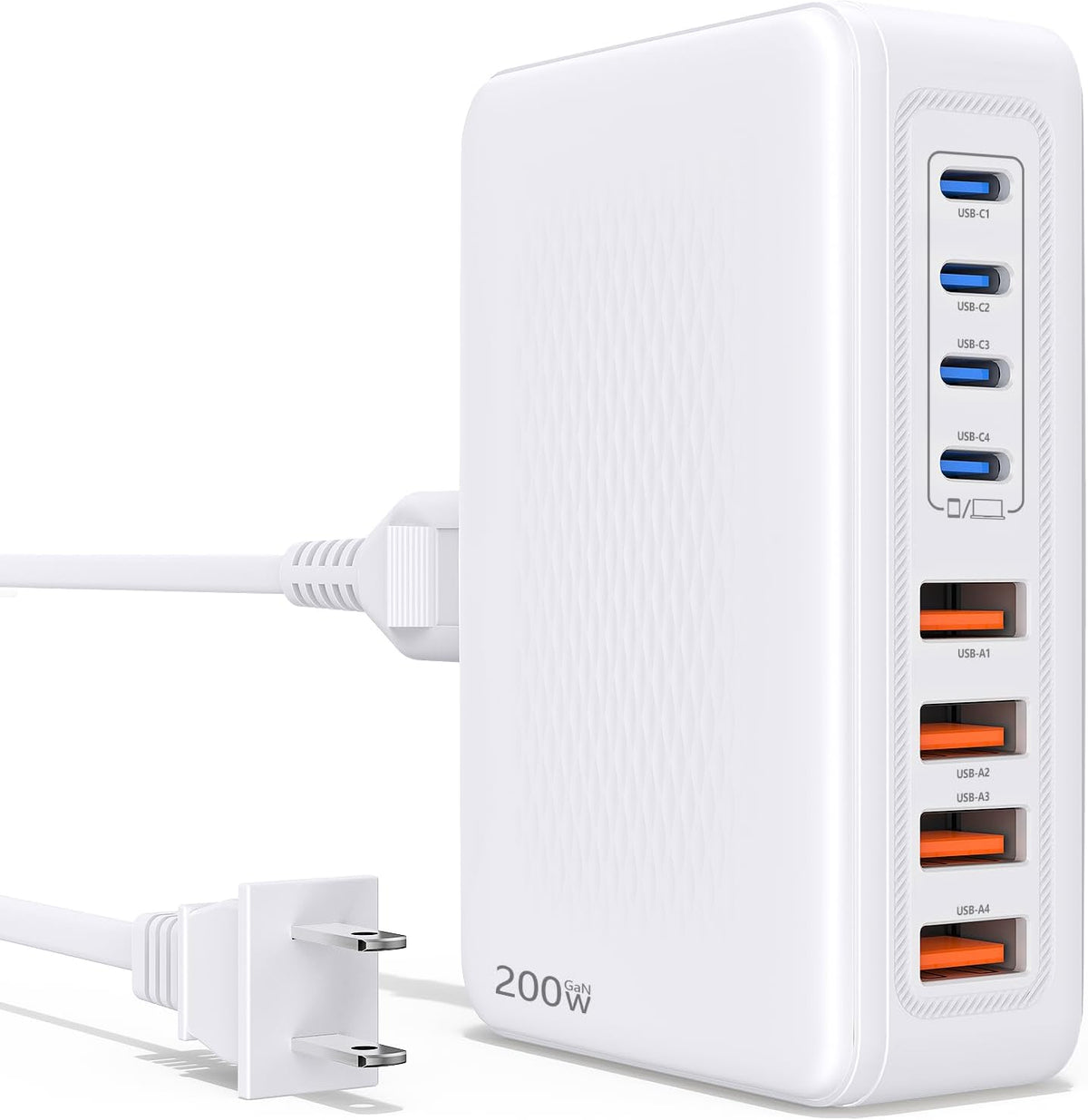 200W USB C Charging Station, 8-Port GaN USB C Charger Block, PD 65W Desktop