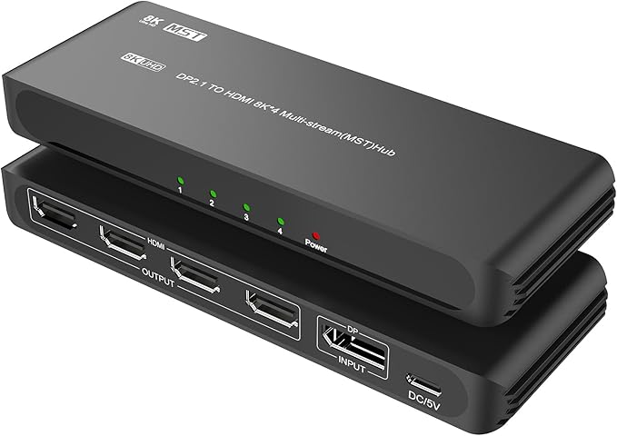 DisplayPort to HDMI Splitter for 4 Monitors, 8K@60Hz HDMI Splitter Extended by Unknown