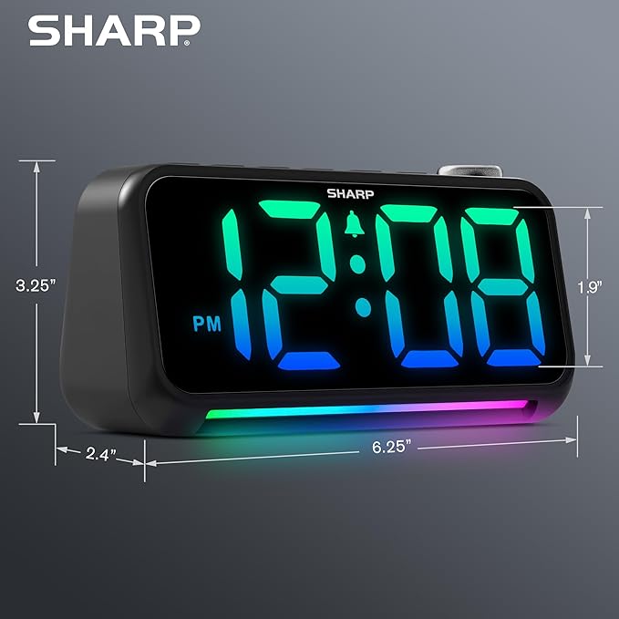 Sharp LED Digital Clock for Bedroom, Super Loud Alarm Clock for Heavy Sleepers - Image 2