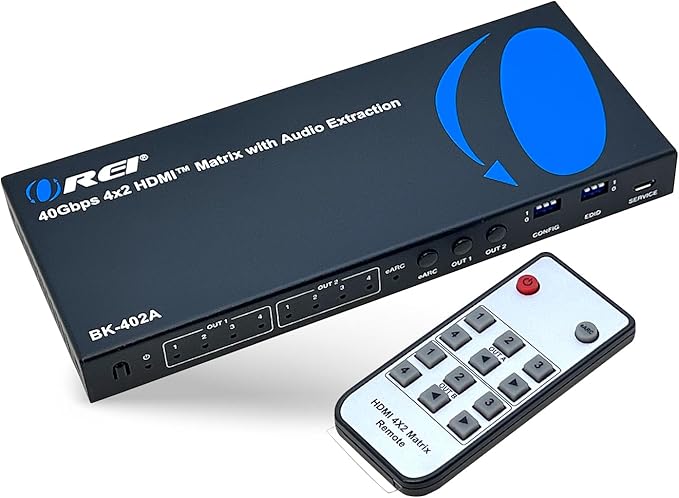 OREI 8K eARC HDMI Matrix Switch 4 X 2, Switcher by OREI