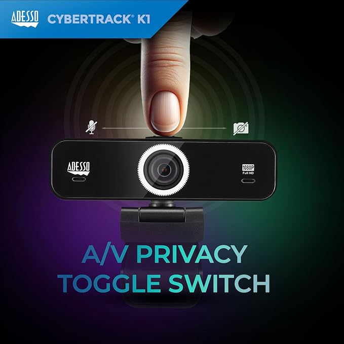 Adesso CyberTrack K1 1080P Full HD Fixed Focus USB Webcam - Image 4