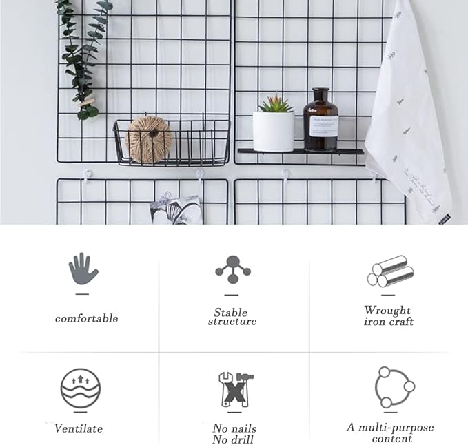 Gddochn 3 Pack Grid Panel Hanging Wire Basket, Storage and Display Basket - Image 5