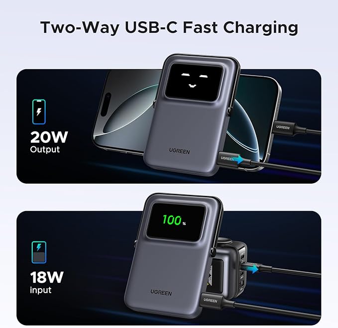 UGREEN Uno Magnetic Power Bank, Wireless Portable Charger, 20W Fast Charging - Image 3