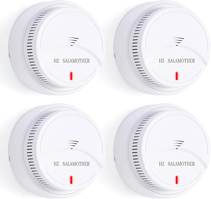 Smoke Detector 4 Pack, Fire Alarms Smoke Detectors by HZSALAMOTHER