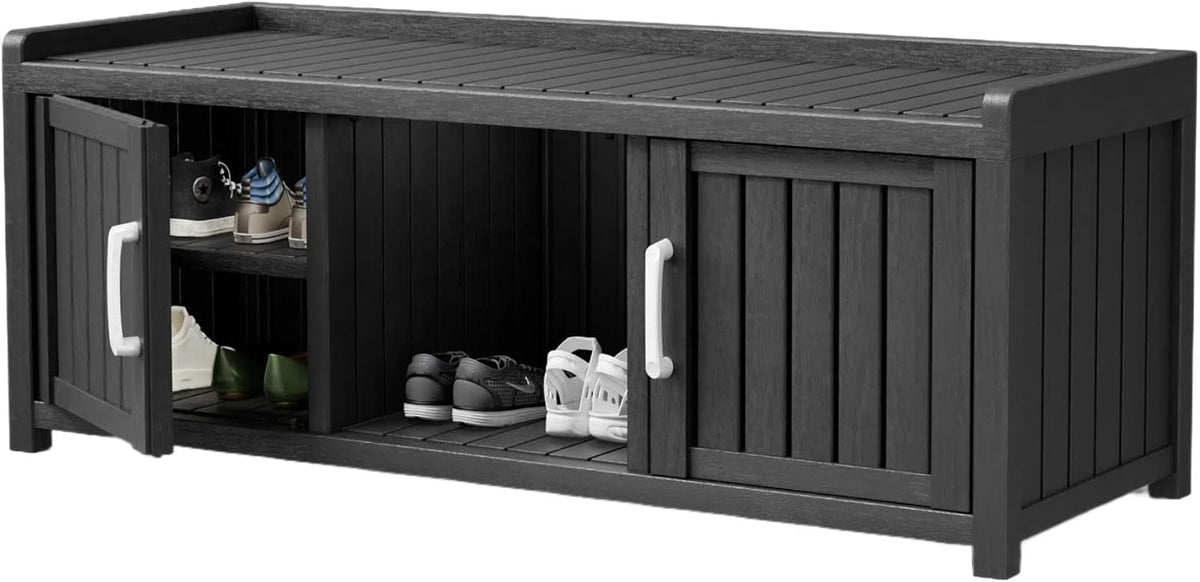 storage bench - waterproof resin shoe bench with, main product view