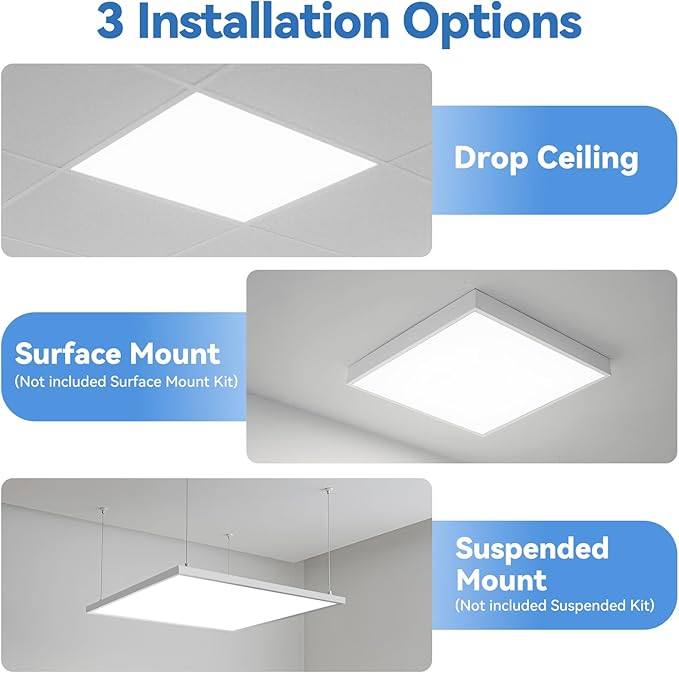 CycevSun 8-Pack 2x2 LED Flat Panel Light Drop Ceiling, 30/40/50W Selectable - Image 7