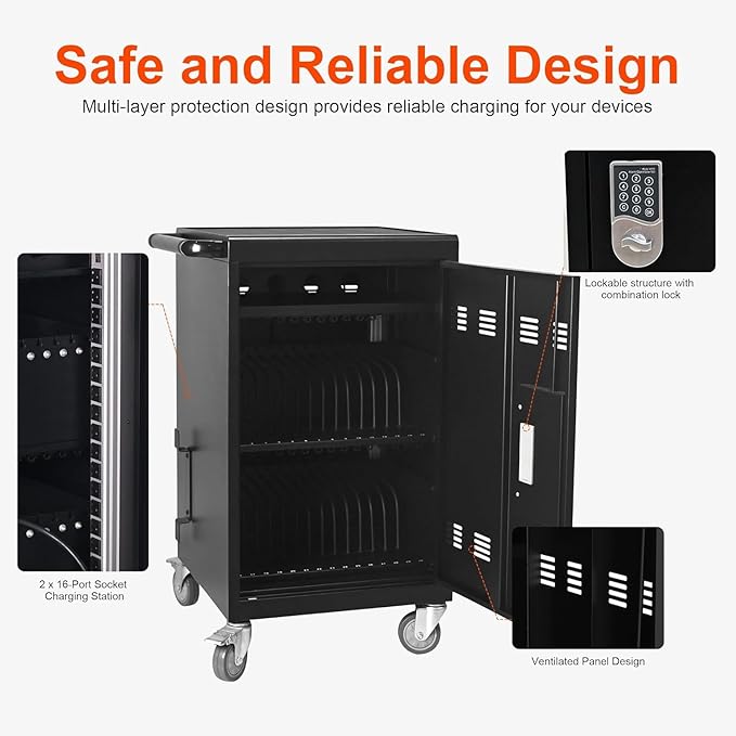 Aokleo 32 Devices Laptop Charging Cart - Image 6