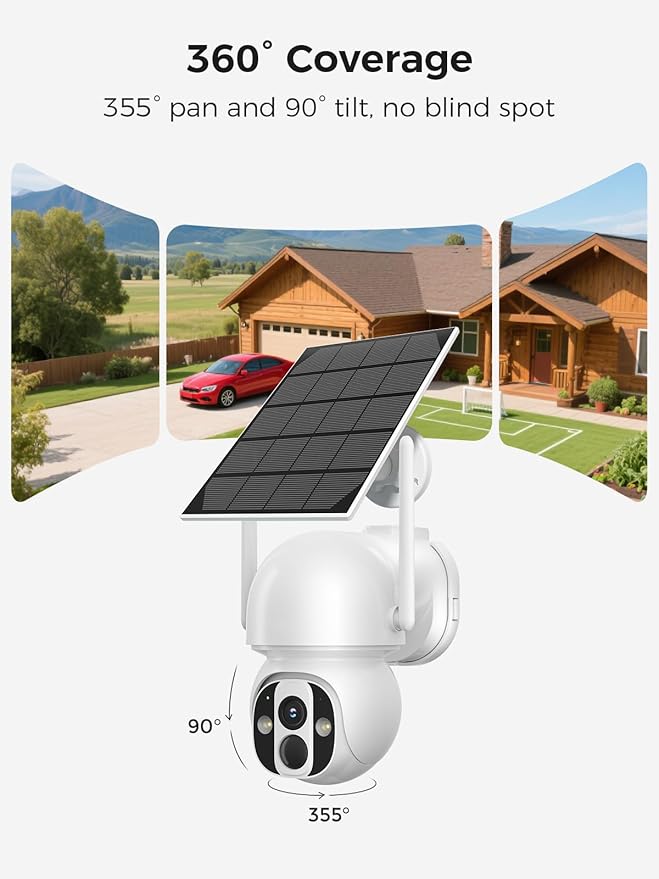 Solar Security Camera Outdoor Wireless WiFi Pro, 4MP Color Night Vision - Image 8