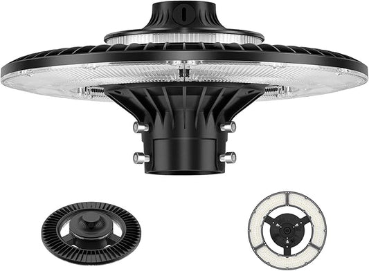 100W LED Post Top Light with Photocell, 14000Lm 5000K Circular Area Pole Lights by Unknown