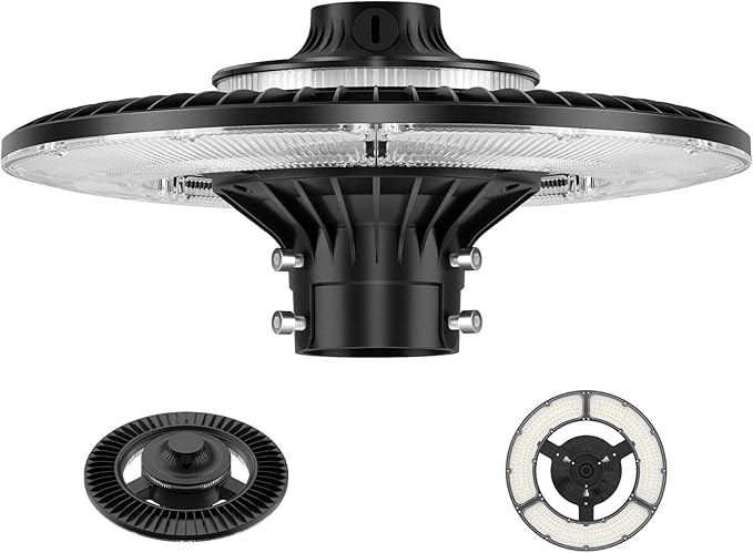 120W LED Post Top Light with Photocell, 16800 lumens 5000K Circular Area Pole by Unknown