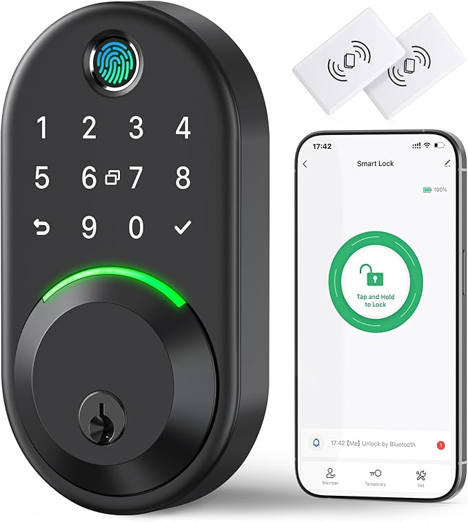 Smart Deadbolt Door Lock with Keypad:Yamiry Fingerprint Keyless Entry Deadbolt by YAMIRY