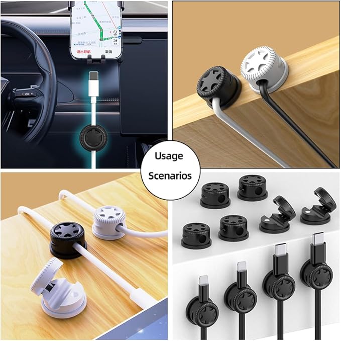 ITUGOU 11PCS Cable Management Cord Holder Organizer, Magnetic Cable Clips - Image 4