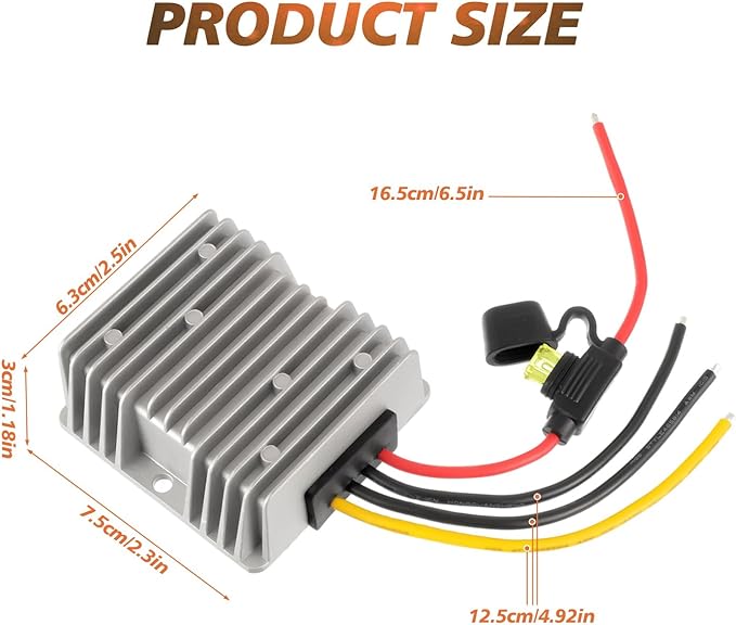 JAMHER 12V 240W Golf Cart 48V 36V to 12V Waterproof Converter Voltage Regulator - Image 5