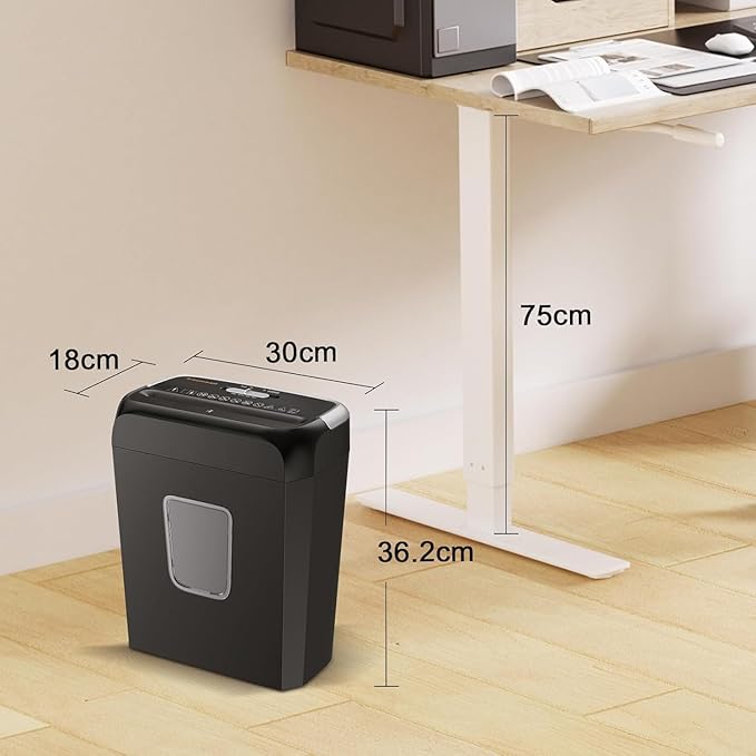 Bonsaii Paper Shredder for Home Use, 3.4 Gal Wastebasket, 6 Sheet Crosscut - Image 4