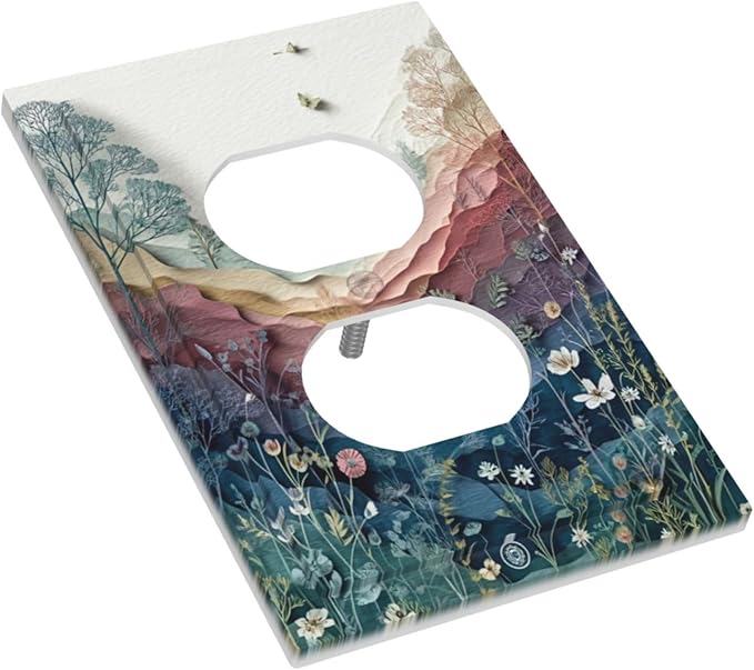 Bvtewkhz Wildflowers Rustic Flowers Floral Plants Duplex Outlet Wall Plate - Image 3
