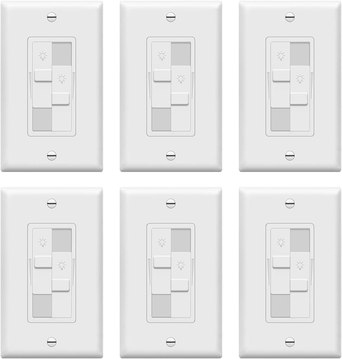 TOPGREENER Kalide Dual Load Dimmer Light Switch, Double LED Dimmer Switch