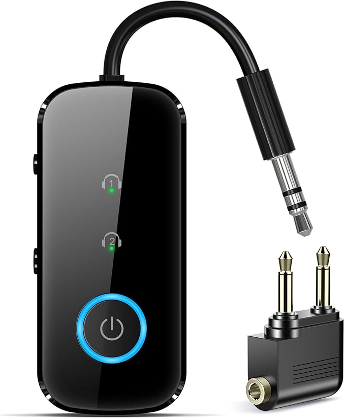 Premium Pro Bluetooth 5.4 Transmitter Receiver, Airplane Audio Adapter by LAICOMEIN