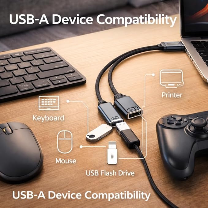 Mizi [2025 Upgraded USB-C to USB-A & USB-C PD Splitter Adapter – 2-in-1 Type-C - Image 4