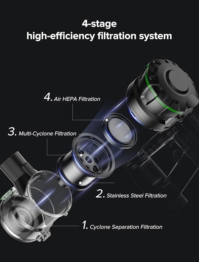 Vexilar Cordless Vacuum Cleaner, 550W/45Kpa/60Mins, Cordless Stick Vacuum - Image 9