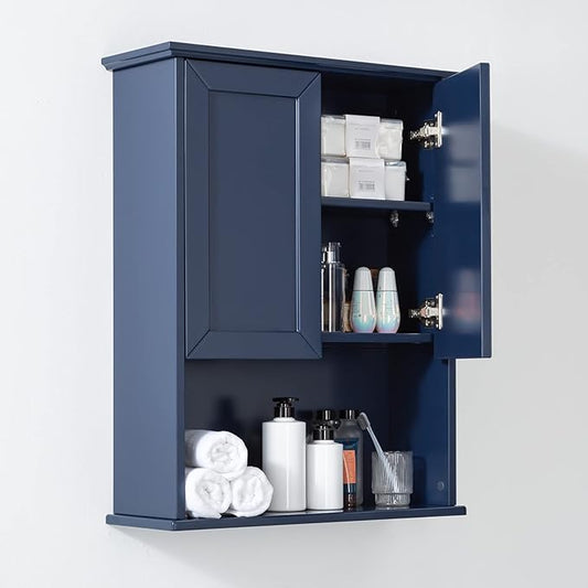 Navy Blue Bathroom Cabinet Wall Mounted by VANIRROR