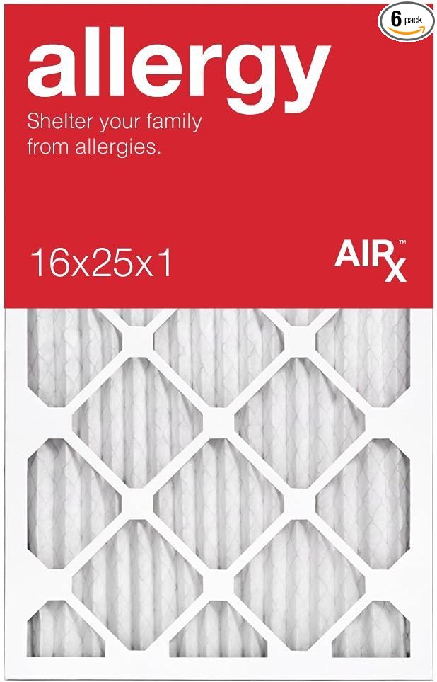 16x25x1 Air Filter ALLERGY by AIRx Filters MERV 11 Pleated 16x25x1 Furnace by AIRXFILTERSWICKEDCLEANAIR