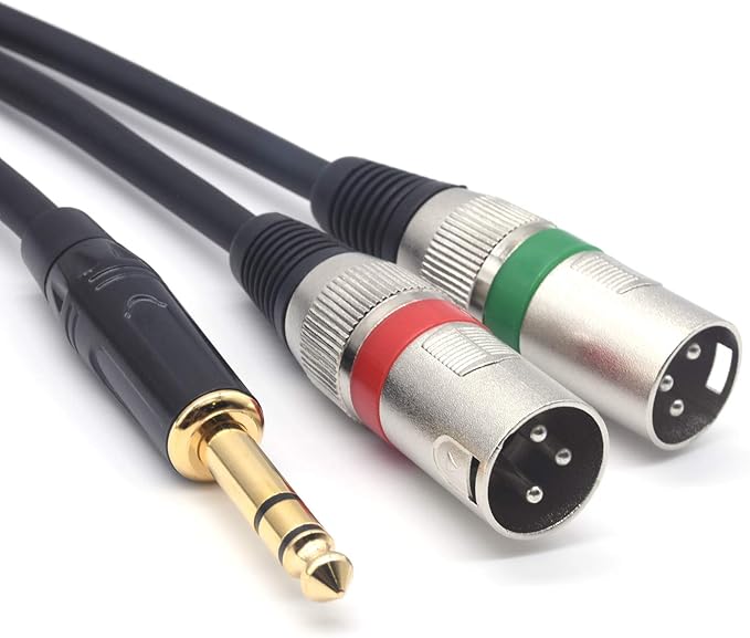 SiYear 10FT 6.35mm TRS Male Plug to 2 Dual XLR Male Stereo Unbalanced Y - Image 5