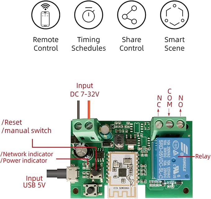 Newgoal Smart Switch Momentary/Latching WiFi Relay, eWeLink App Bluetooth - Image 6