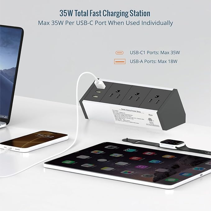 Tecmojo Desk Clamp Power Strip 3 Outlet - Image 3