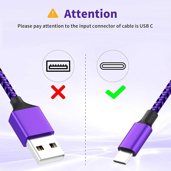 USB C Multi Charging Cable, 3 in 1 Charging Cable Nylon Braided Universal - Image 3