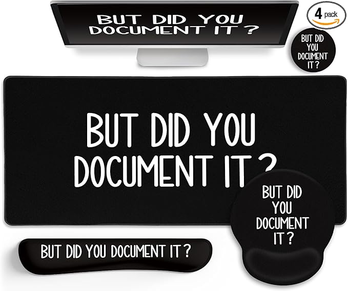 LIMKRIAN Black Mouse Pad Large Desk Mat Set, Funny Mouse Pad by LIMKRIAN