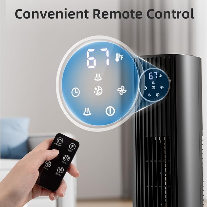 Antarctic Star Tower Fan Portable Floor Fans 85°Oscillating Fan Quiet Cooling - Image 3