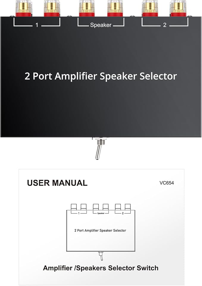 PROZOR 2-in-1-Out Amp Amplifier Speaker Switcher Selector, 2-Way Speaker - Image 8