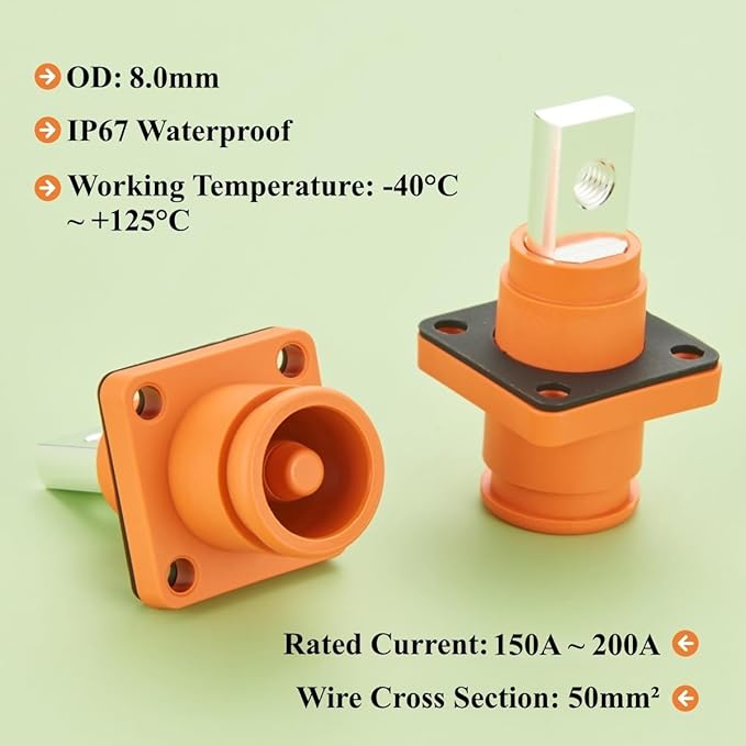 1 Set Battery Energy Storage Connector 150A 35mm² High Current HV Connectors - Image 4
