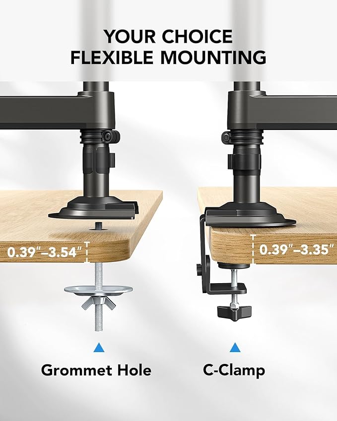 HUANUO 13-32 Inch Dual Monitor Stand, NITROGLIDE™ Dual Monitor Mount, Monitor - Image 6