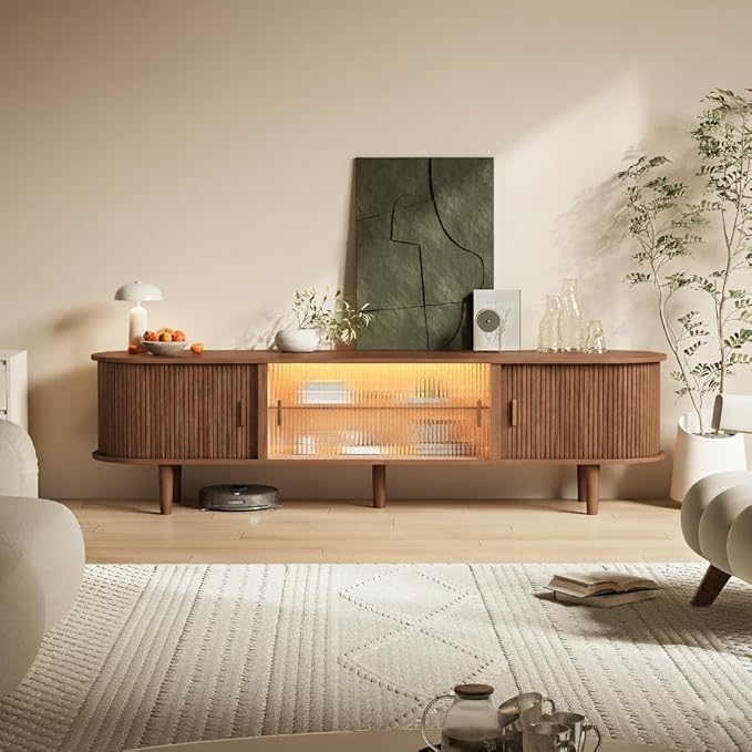 70" Fluted TV Stand with LED Lights - Image 6