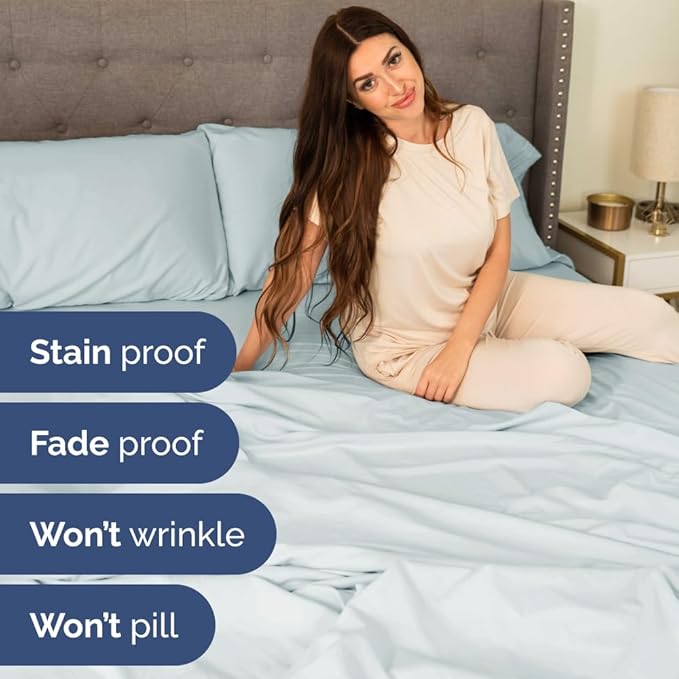 Split Head King Sheet Set – 4 Piece Flex Split Top King Sheets - Image 6