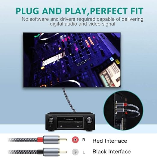 Goalfish RCA Cable, 15FT RCA Male to Male Audio Stereo Subwoofer Cable - Image 7